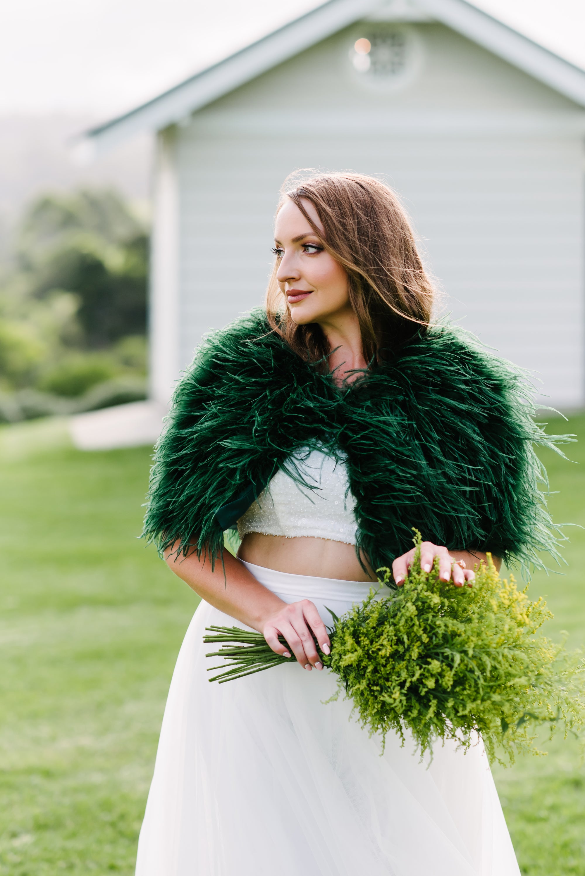 Ostrich Bolero - Forest Green
