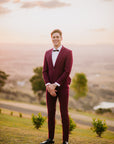 Custom Made To Order Burgundy Suit