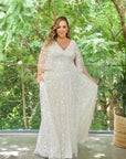 Houston Gown with Off White Underlay | Sample