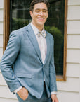 Bow Tie - Cream and Light Blue
