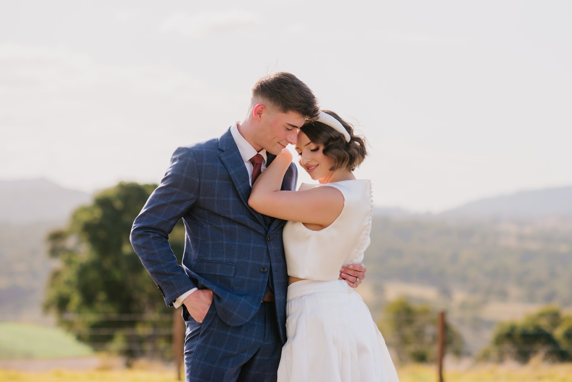 Custom Made To Order Checked Blue Suit