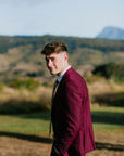 Off the Rack Burgundy Suit
