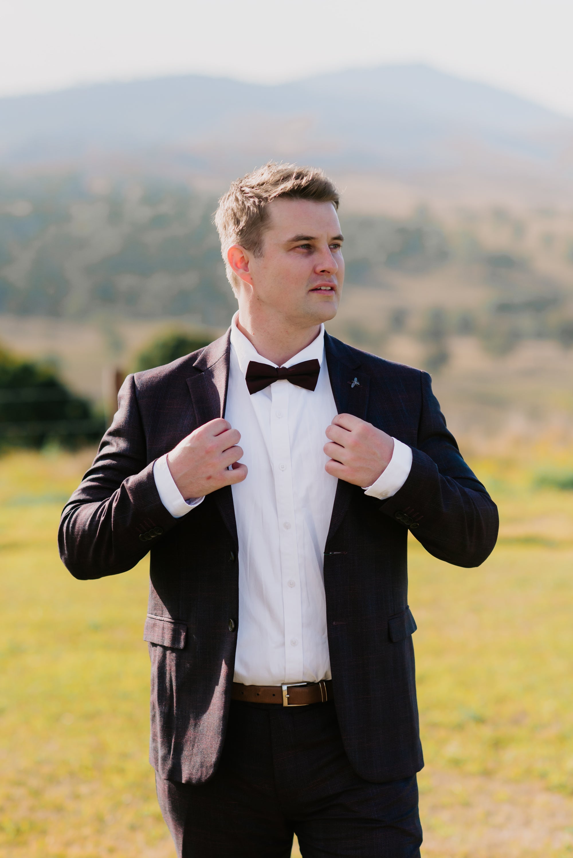 Custom Made To Order Checked Maroon Suit