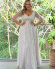 Estella Gown Silver - with Milky Lining