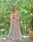 Halo Gown with Mocha underlay