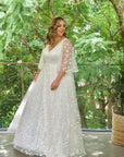 Houston Gown with Off White Underlay | Sample