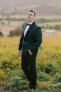 Custom Made To Order Forest Green Paisley Embossed Suit