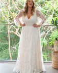 Gemma Gown - with Detachable Sleeves and Milky Lining