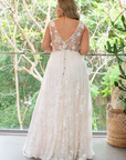 Gemma Gown (sleeveless) with Milky Off White Underlay