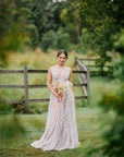 Houston Gown White - Sleeveless and Mocha Lining