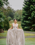 Juliana Gown Silver - Sleeveless Oyster Lining