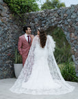 Khloe Gown with Lace Cape