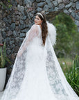 Khloe Gown with Lace Cape