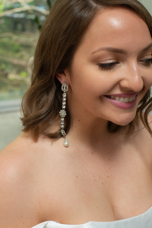 Long Pearl Art Deco Earrings