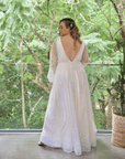 Halo Gown with Milky Off White Underlay
