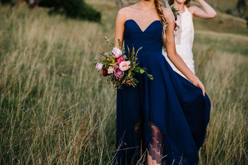 Strapless Navy Dress | Sale