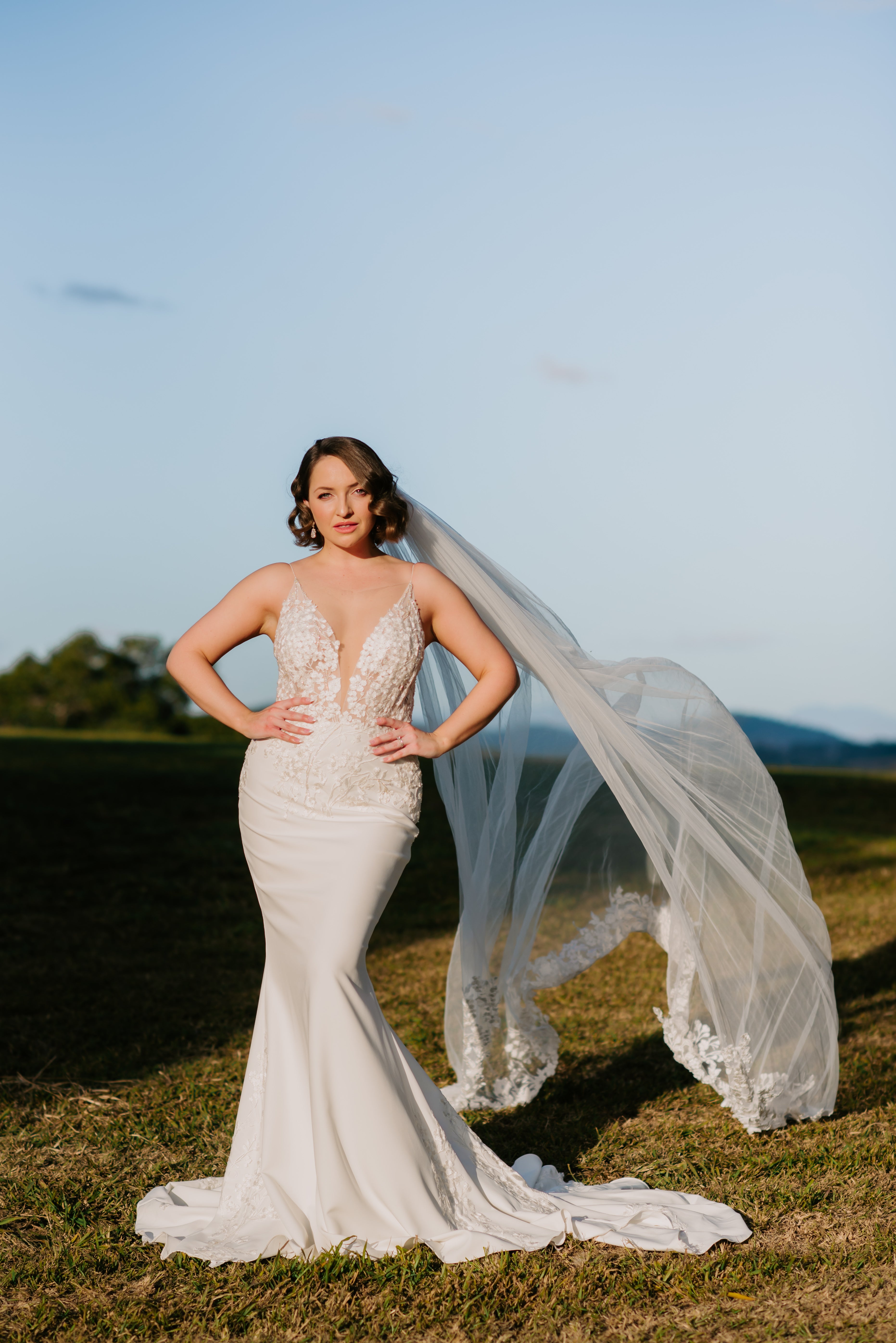 一度着用★ MANY WAY TULLE VEIL DRESS WFML_Maroon_Hill_Estate-
