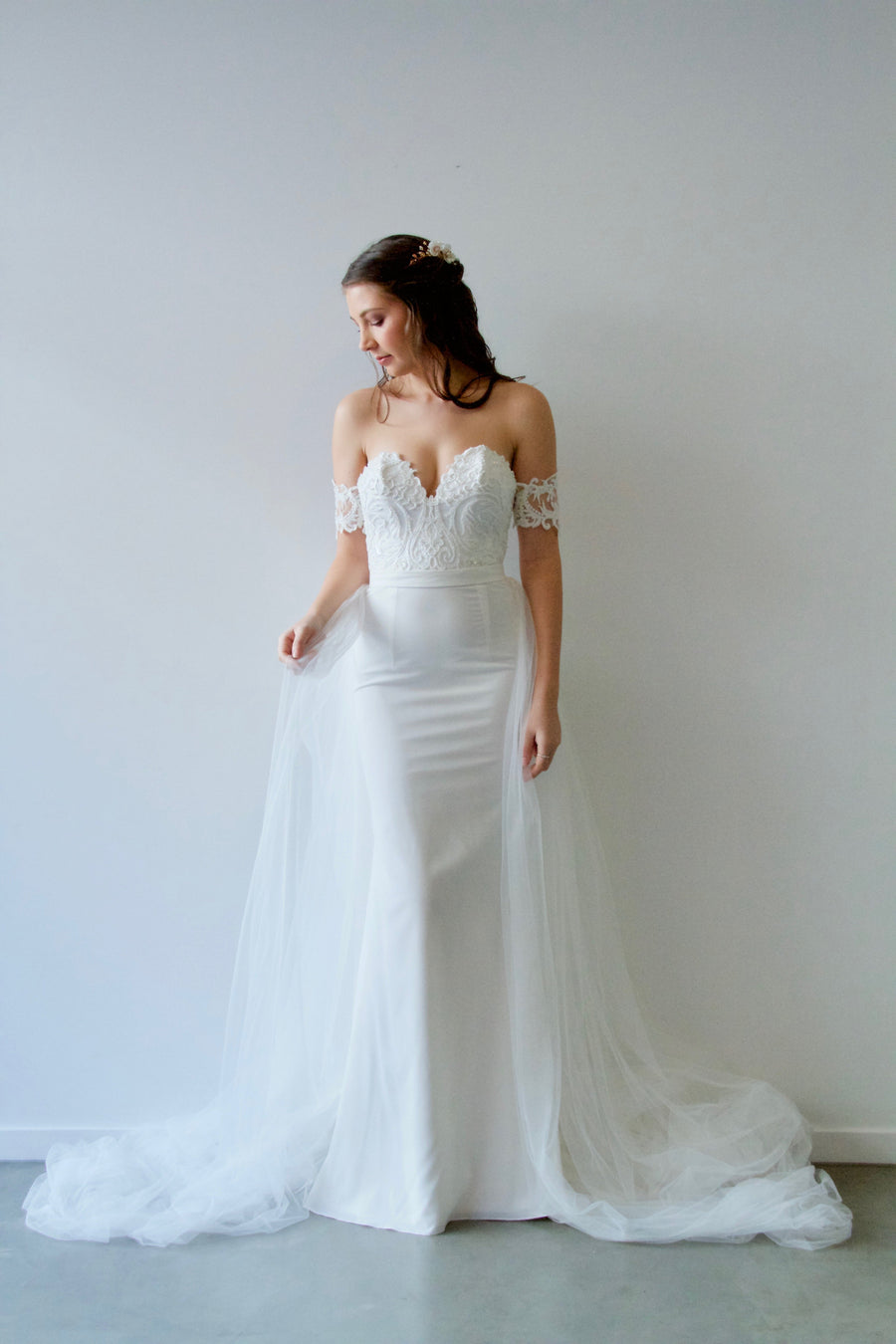 Two Piece Wedding Dress -Eden Overskirt
