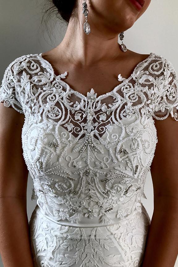 Two Piece Wedding Dress -Dania Embellished Bodice