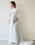 Two Piece Wedding Dress - Long Sleeve Bodice