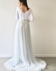 Two Piece Wedding Dress - Long Sleeve Bodice