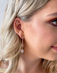 Gabrielle Art Deco Drop Earrings - Rose Gold
