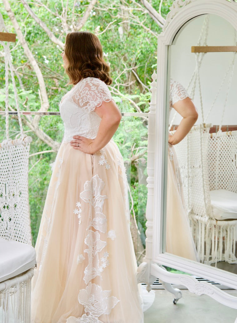 Two Piece Wedding Dress -Ella Louisa Skirt Lace