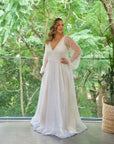 Halo Gown with Milky Off White Underlay