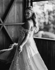 Imogen Gown - With Off the Shoulder Sleeves
