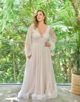 Halo Gown with Light Blush Underlay