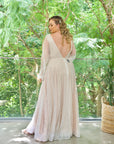 Halo Gown with Light Blush Underlay