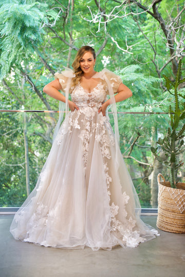 Illiana Gown with Detachable Bows