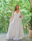 Halo Gown with Milky Off White Underlay