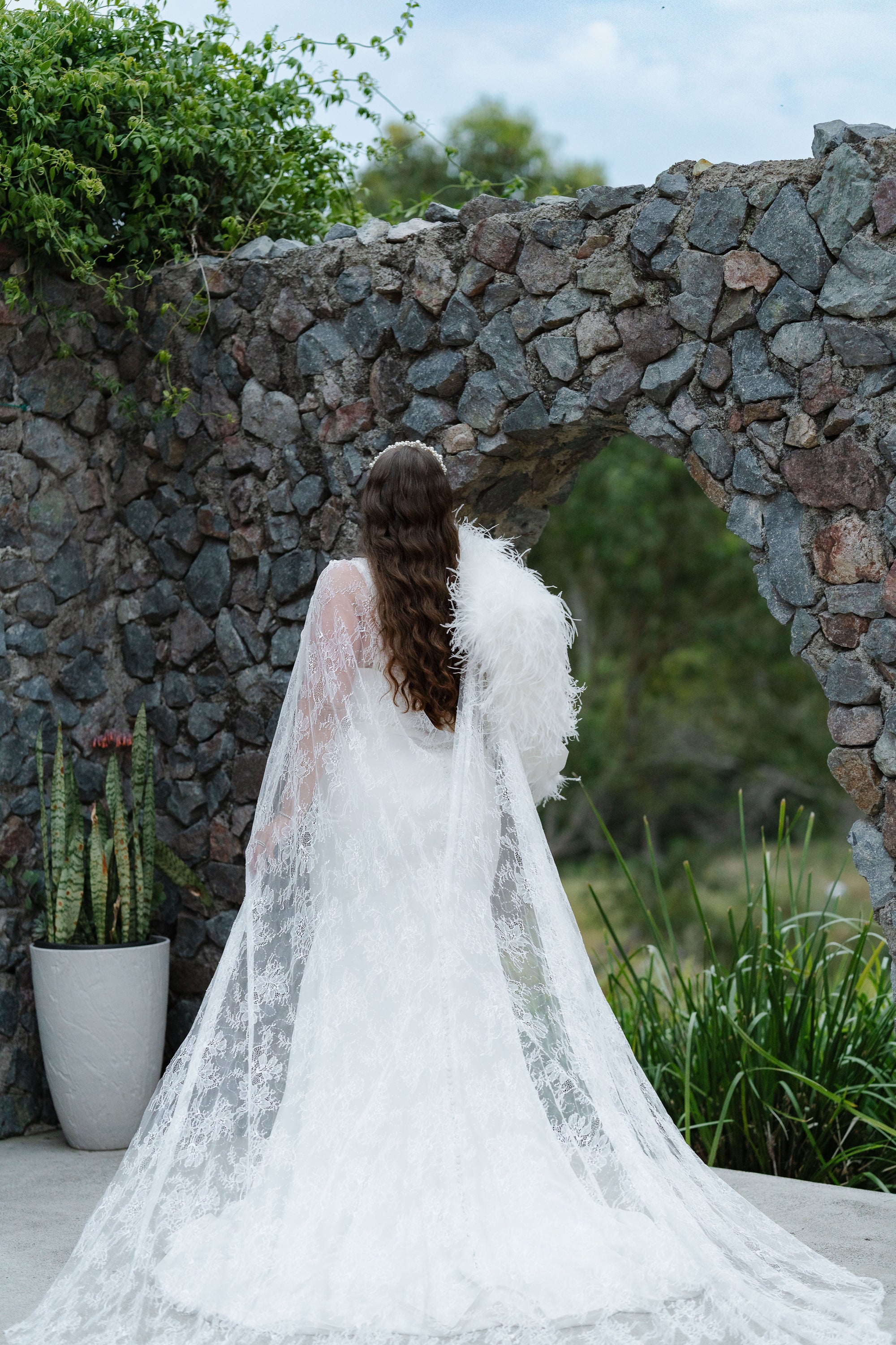 Ostrich Bolero - White