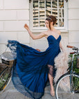 Strapless Navy Dress | Sale