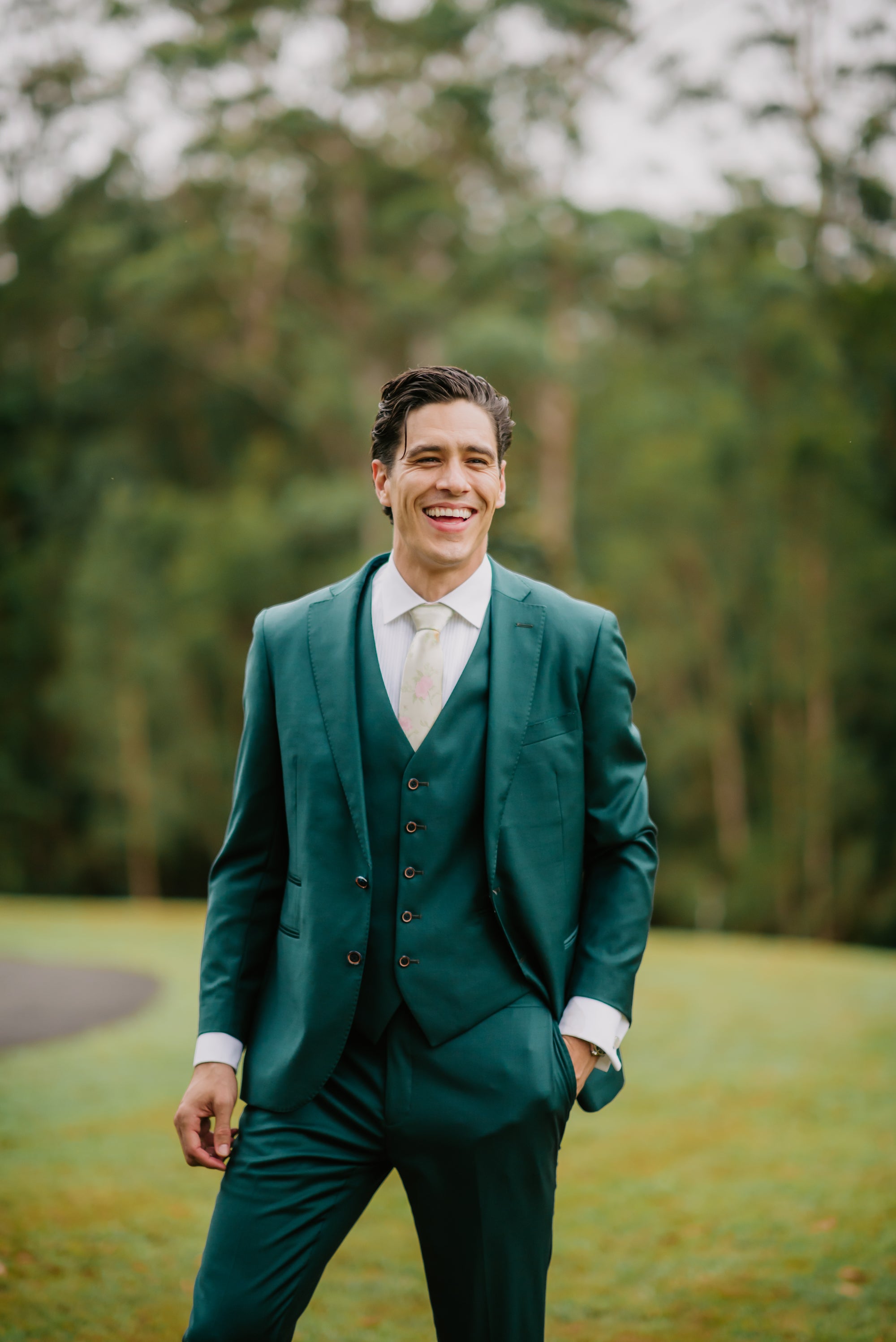 Custom Made To Order Suit - Dark Bottle Green