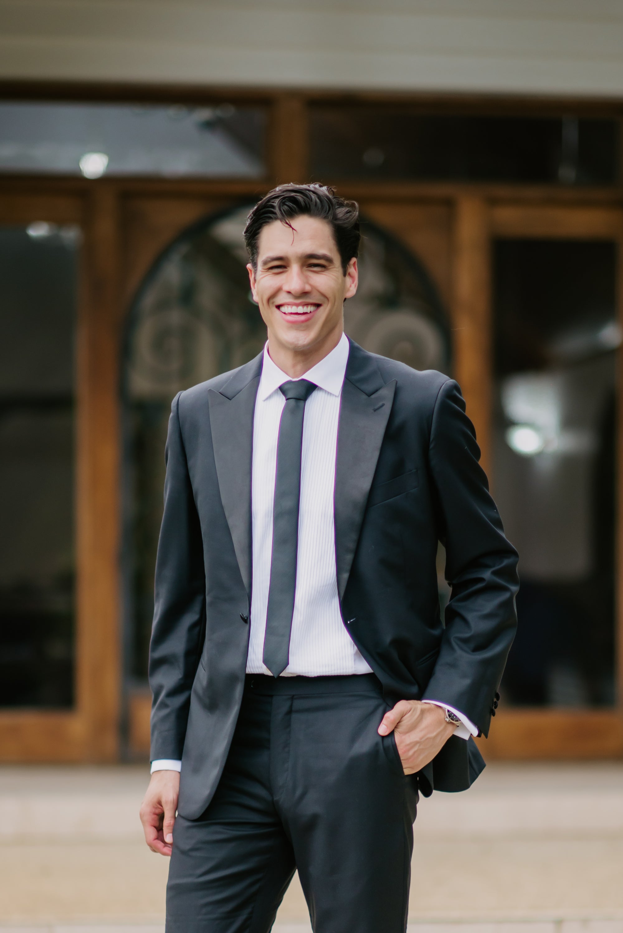 Satin Skinny Tie - Black