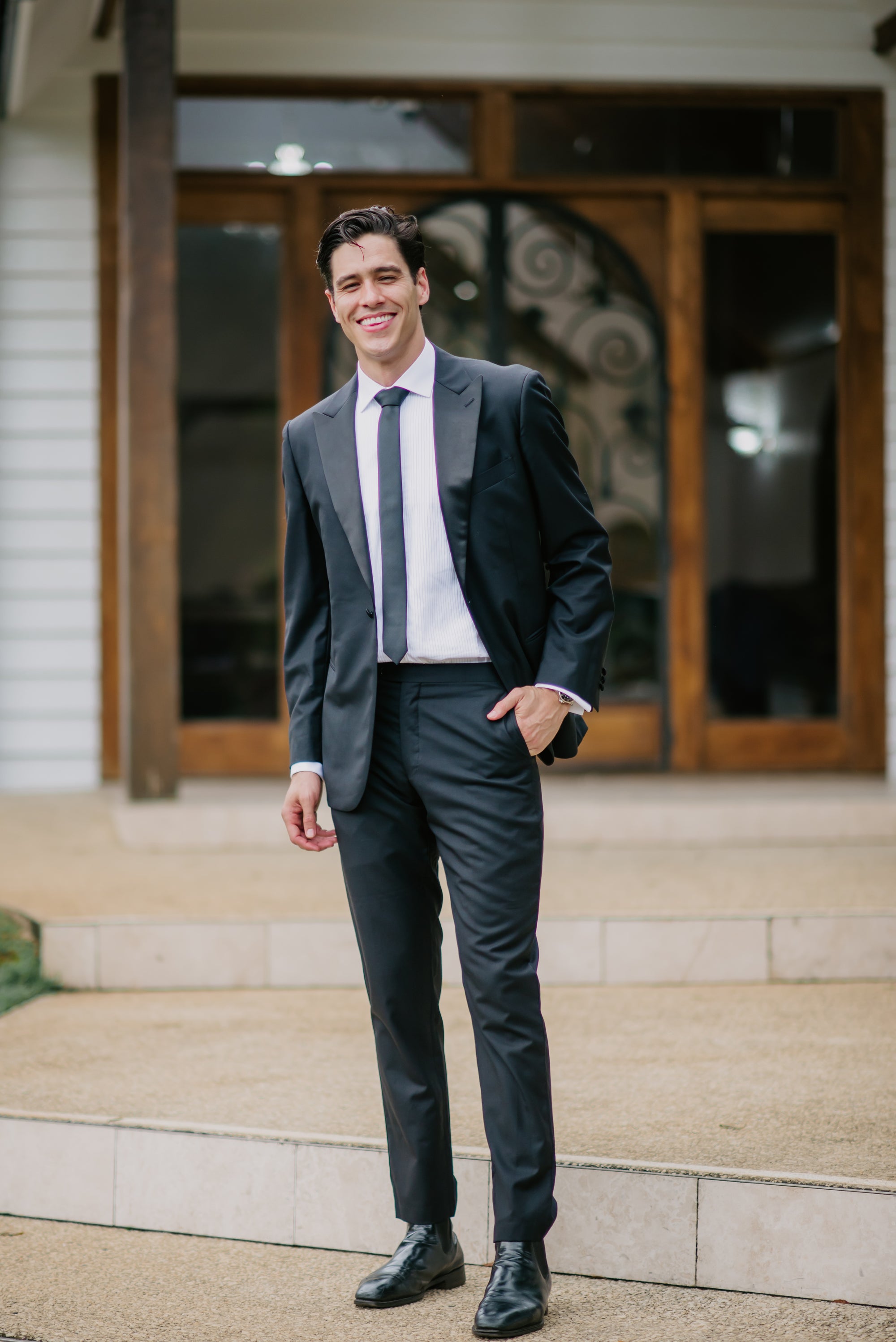 Satin Skinny Tie - Black