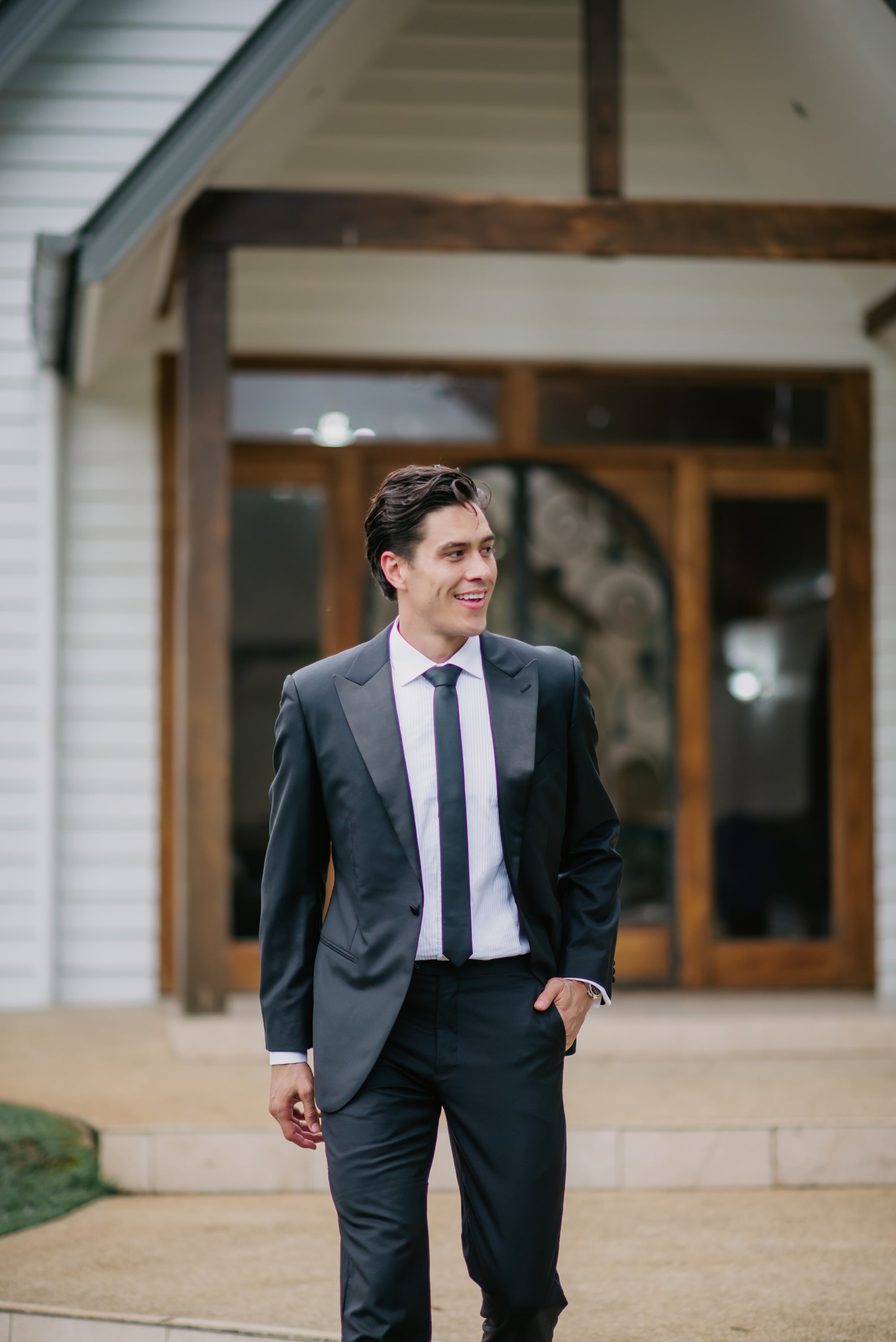 Satin Skinny Tie - Black