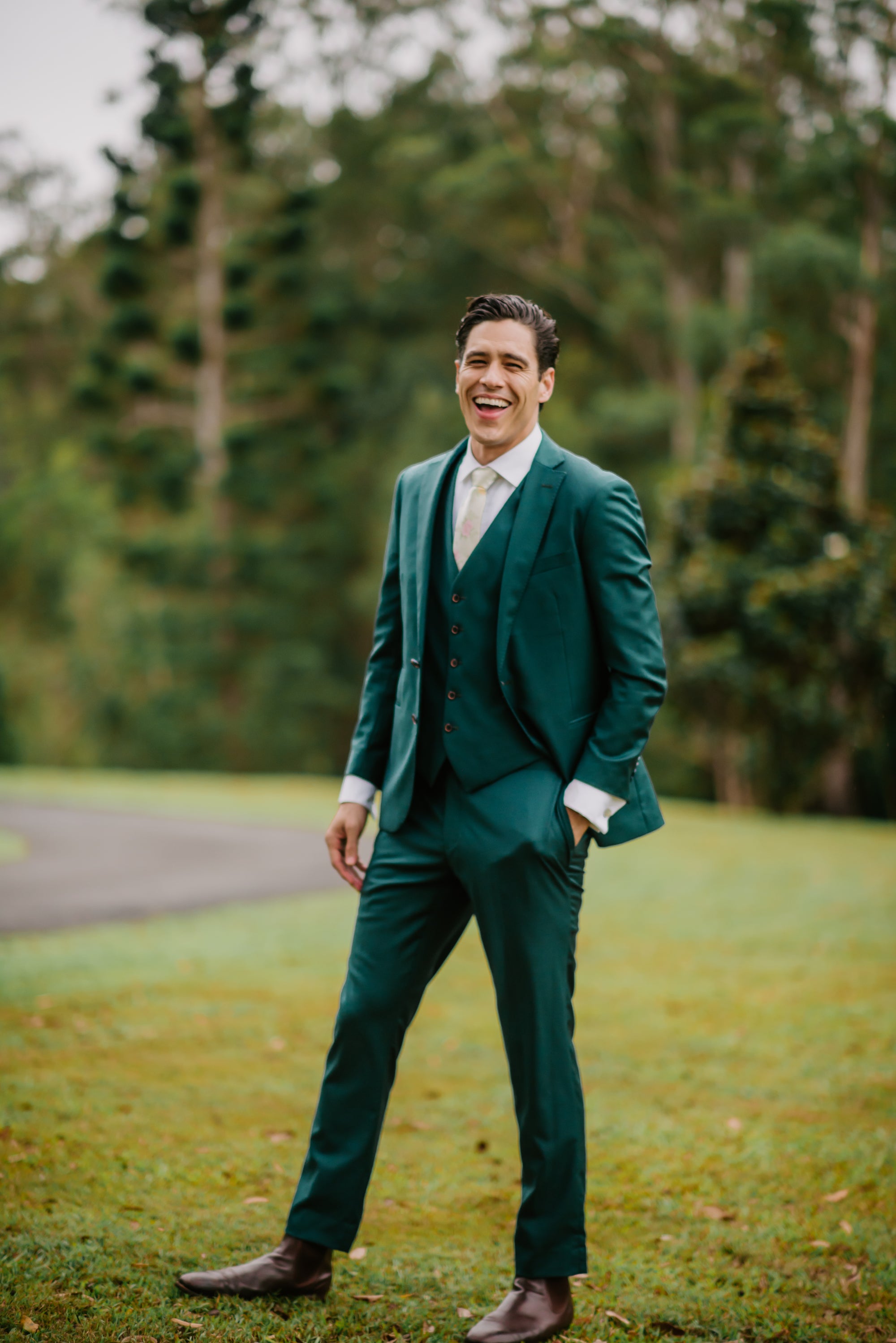 Custom Made To Order Suit - Dark Bottle Green