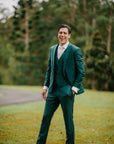 Custom Made To Order Suit - Dark Bottle Green