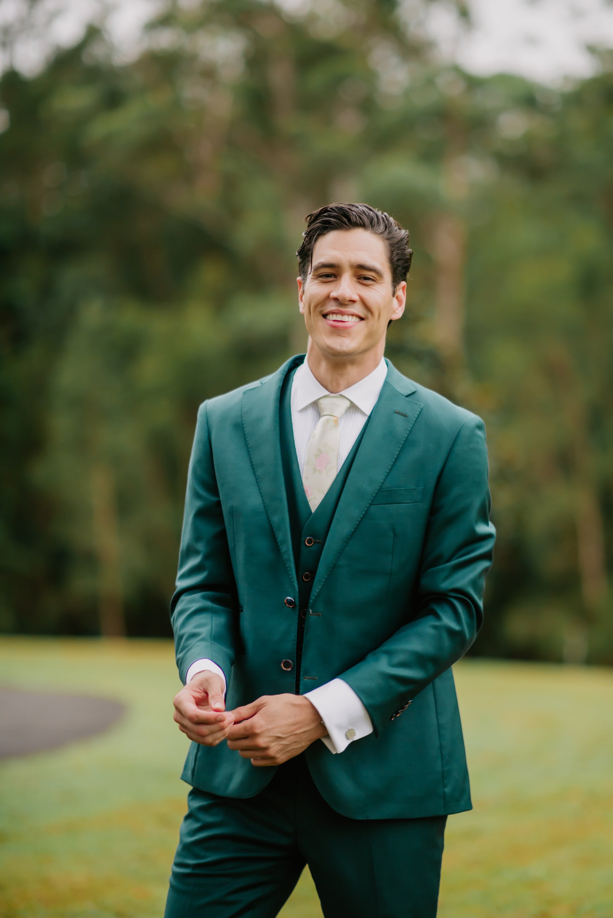 Custom Made To Order Suit - Dark Bottle Green