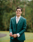 Custom Made To Order Suit - Dark Bottle Green