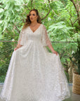 Houston Gown with Off White Underlay