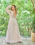 Halo Gown with Light Blush Underlay