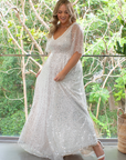 Estella Gown (Silver with Milky Underlay)