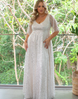 Estella Gown (Silver with Milky Underlay)