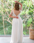 Estella Gown (White with Milky Underlay)