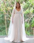 Estella Gown (White with Milky Underlay)