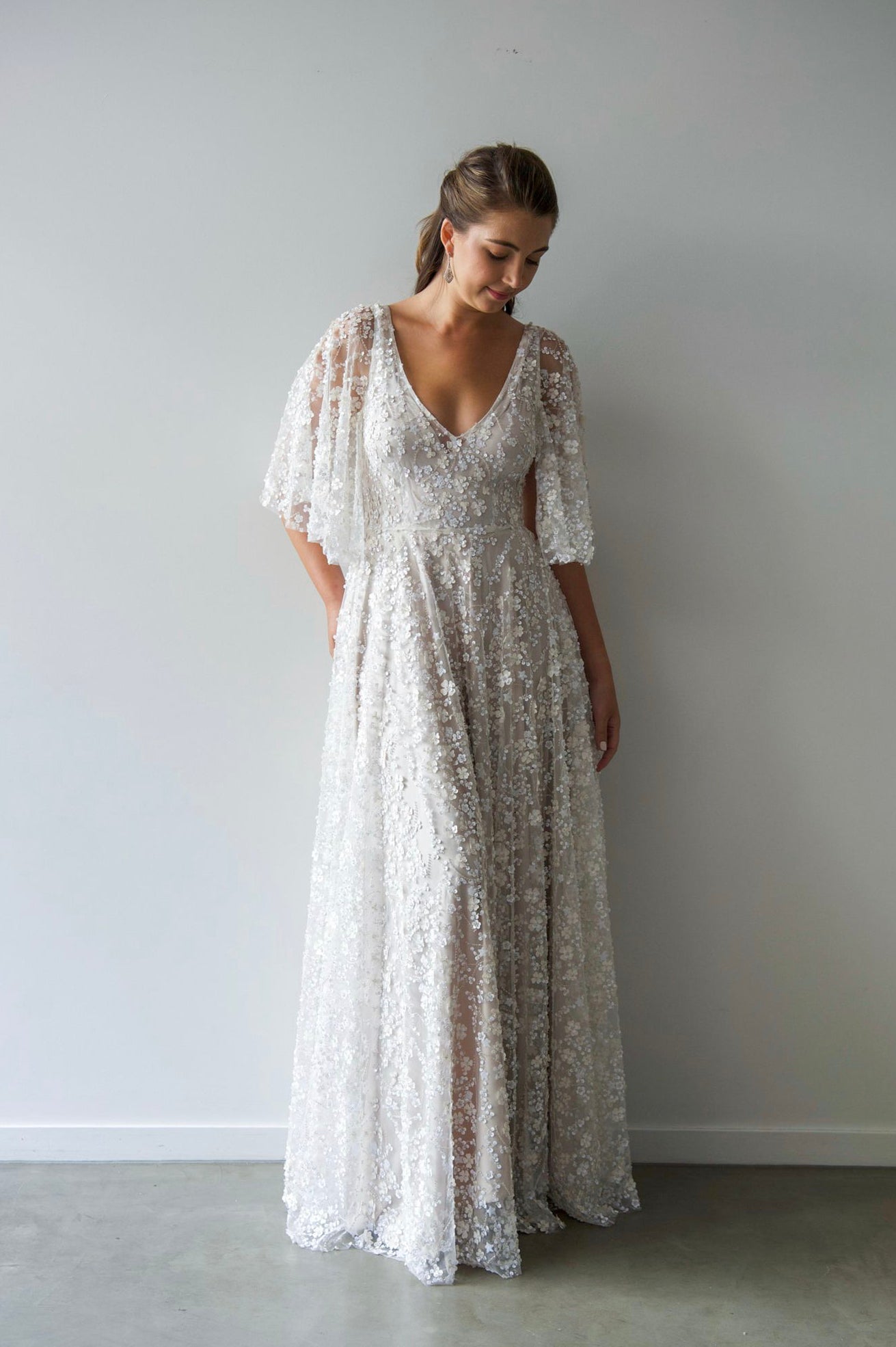 Houston Gown Off White - Light Blush